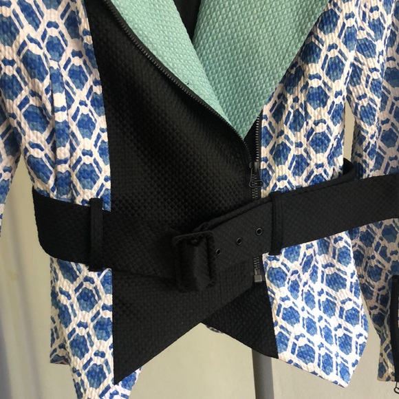 Blue & green patterned jacket - Picture 3 of 8